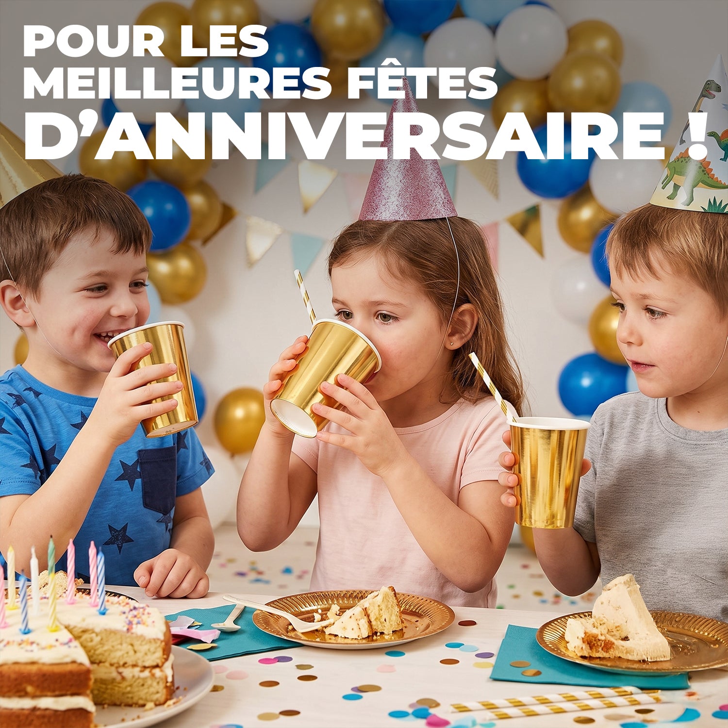 20 Gobelets en Carton Dorés 53 cl