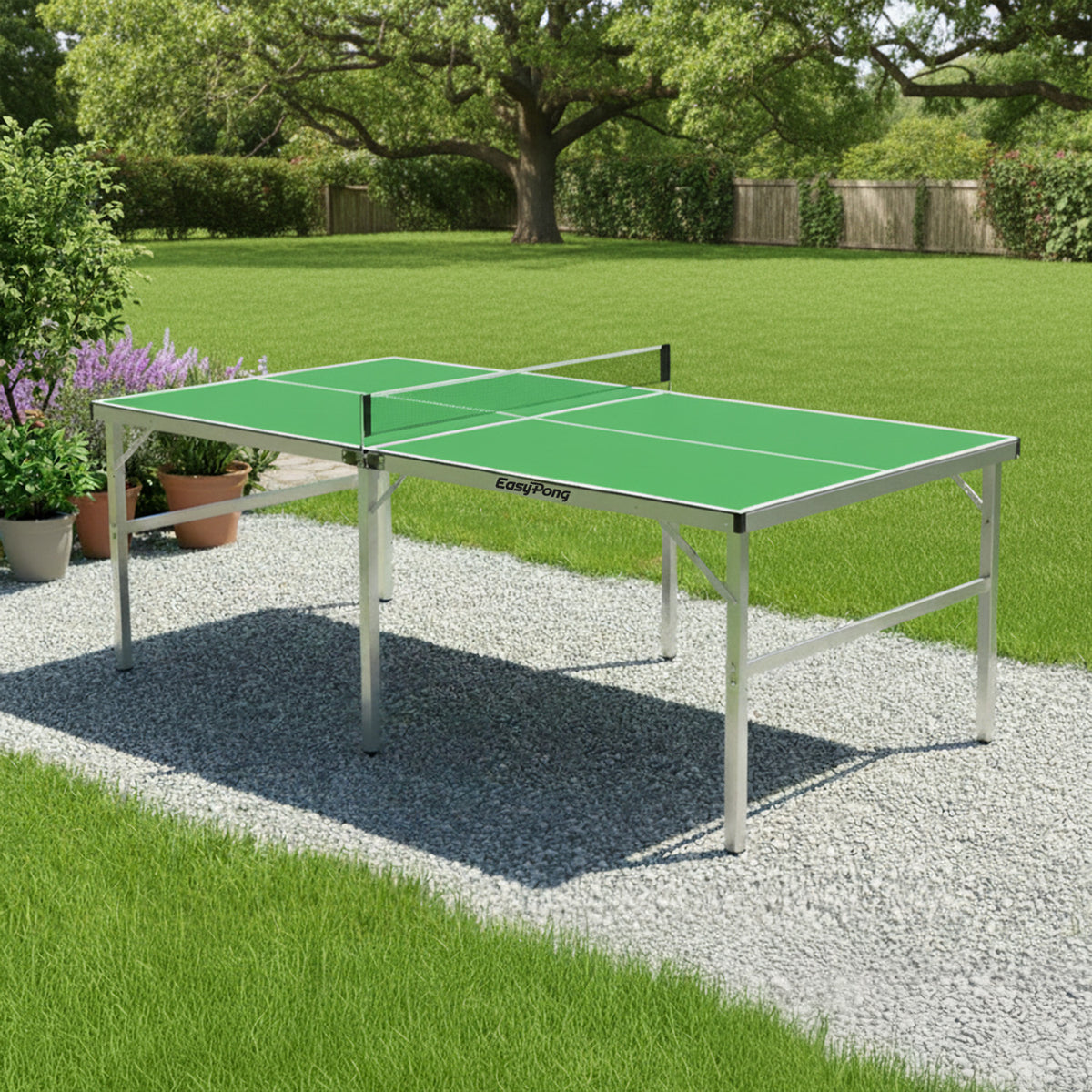 Table de Ping-Pong Pliable EasyPong® Vert - Format Compact 182 x 91 cm Style Terrain