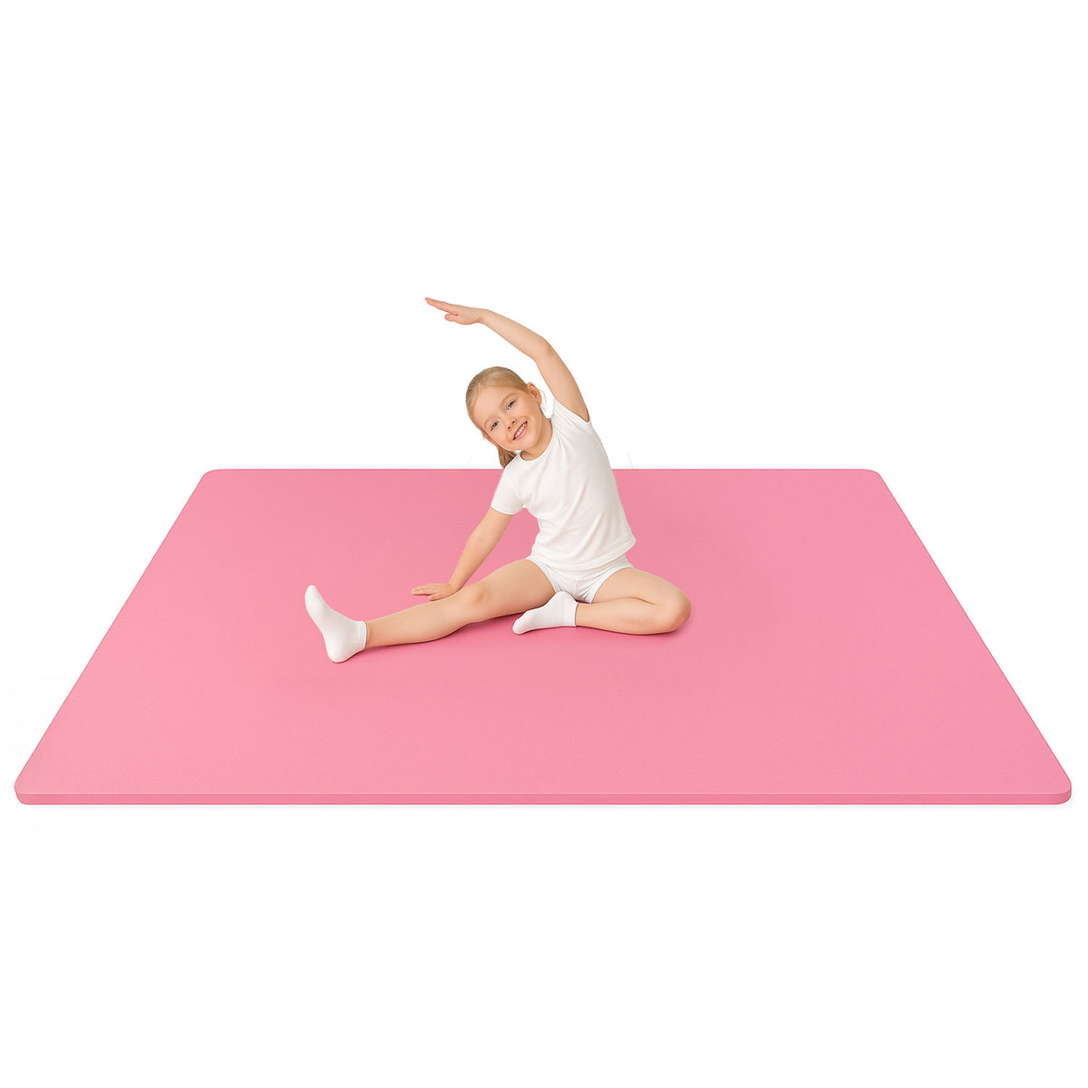 Grand Tapis de Gymnastique & Yoga Rose 200 x 140 cm - Mousse TPE Épaisse 1 cm Antidérapante
