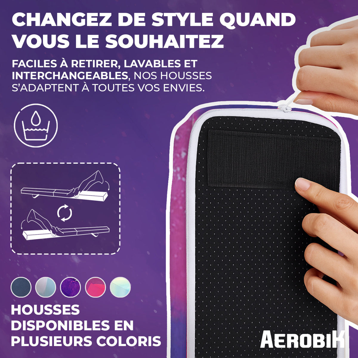 Poutre de Gymnastique Pliable Enfant Aerobik® Galaxy - Mousse EPE 240 cm avec Housse Lavable