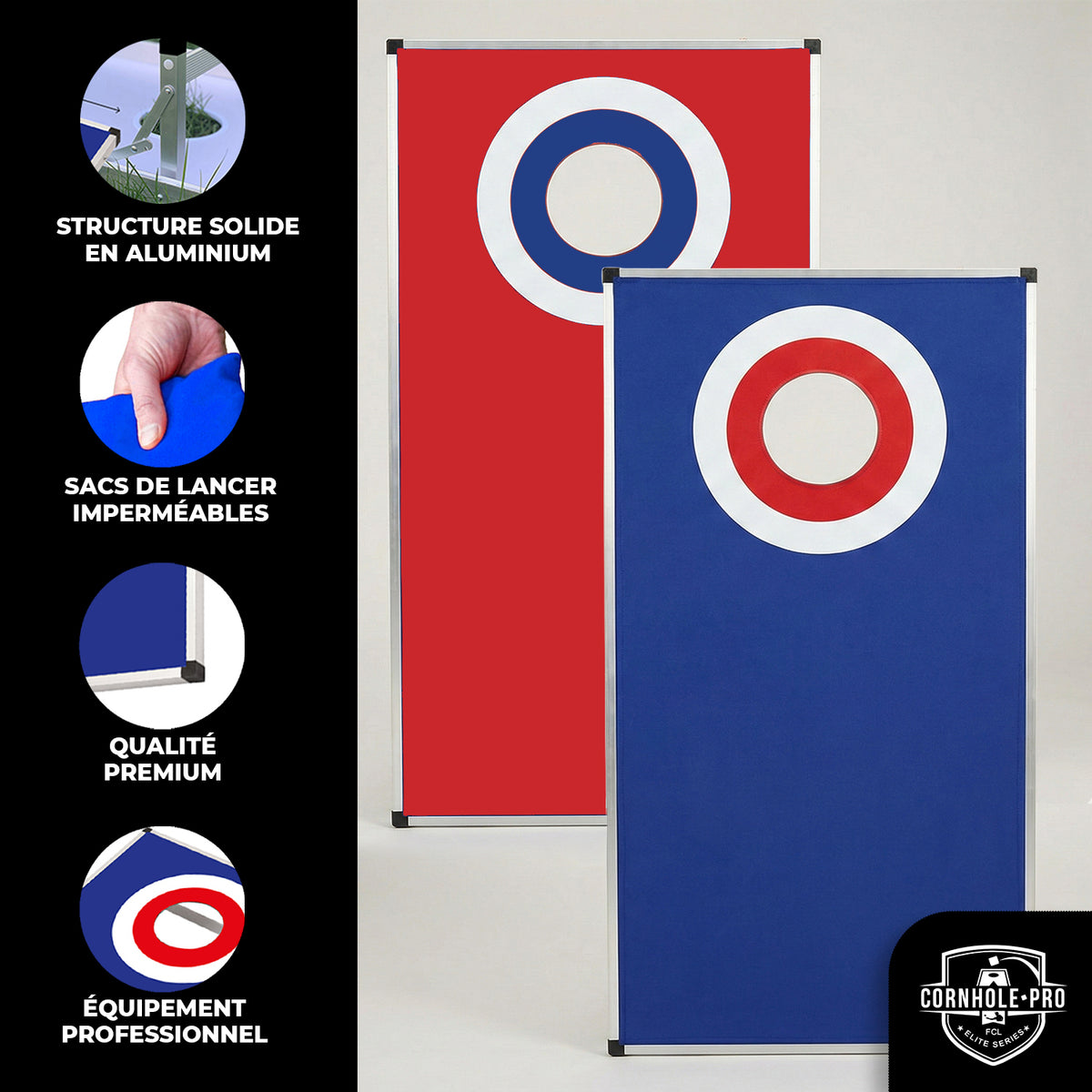 Jeu de Cornhole en Aluminium Target - Plateaux Légers Cible Extérieur & Intérieur 90 x 60 cm