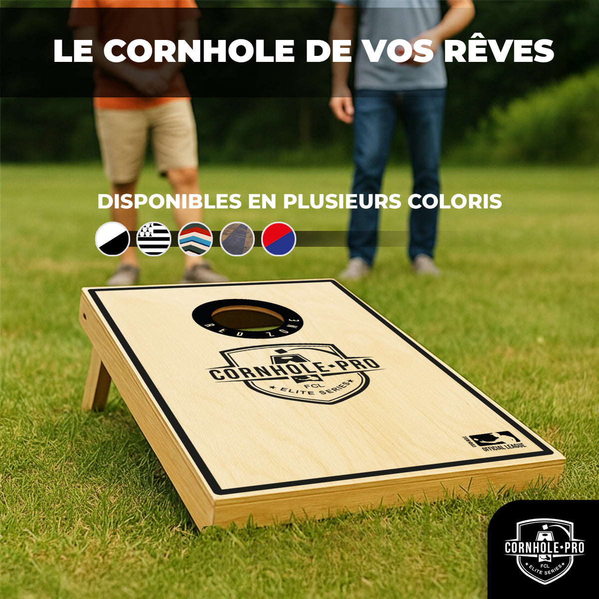 Jeu de Cornhole en Bois Pro - Plateaux Officiels 90 x 60 cm & Finition Sérigraphiée Elite