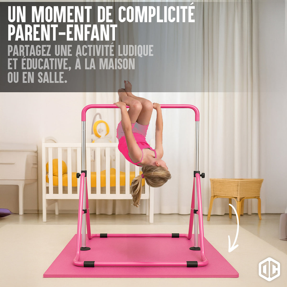 Grand Tapis de Gymnastique & Yoga Rose 200 x 140 cm - Mousse TPE Épaisse 1 cm Antidérapante