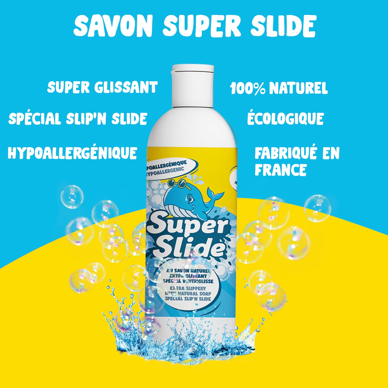 Pack Ventriglisse - 2 Tapis de Glisse 10 Mètres + 2 Planches Bodyboard + 1 Litre Savon Naturel