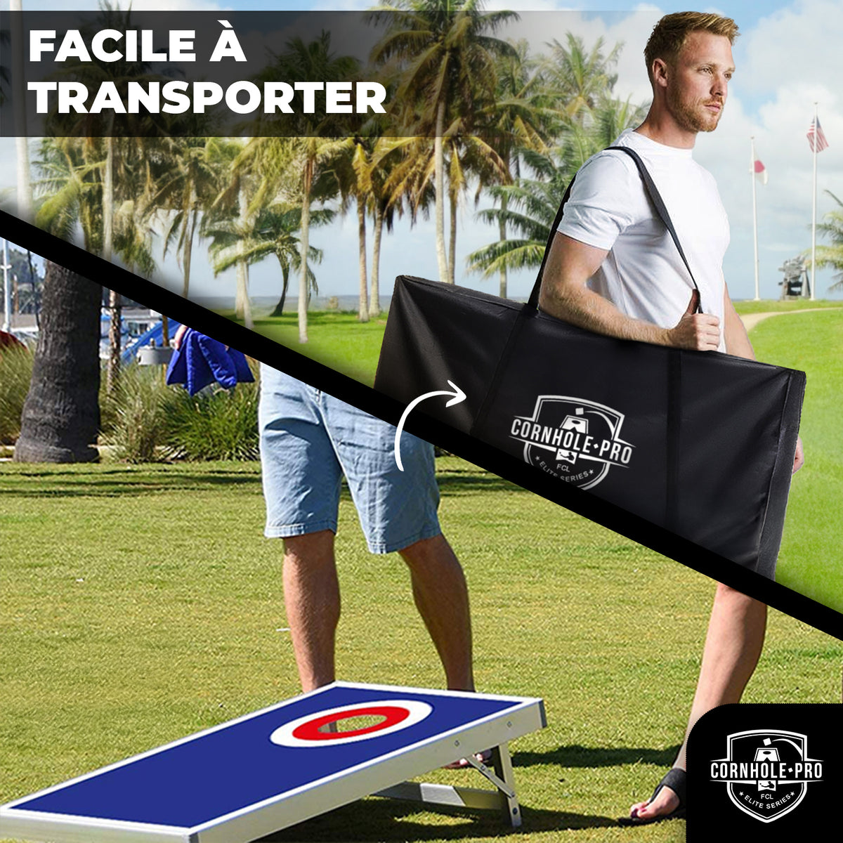 Jeu de Cornhole en Aluminium Target - Plateaux Légers Cible Extérieur & Intérieur 90 x 60 cm