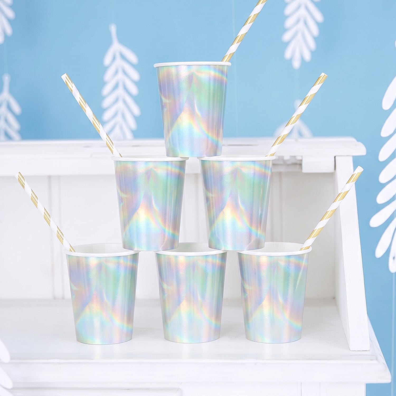20 Gobelets en Carton Brillants Rainbow 53cl
