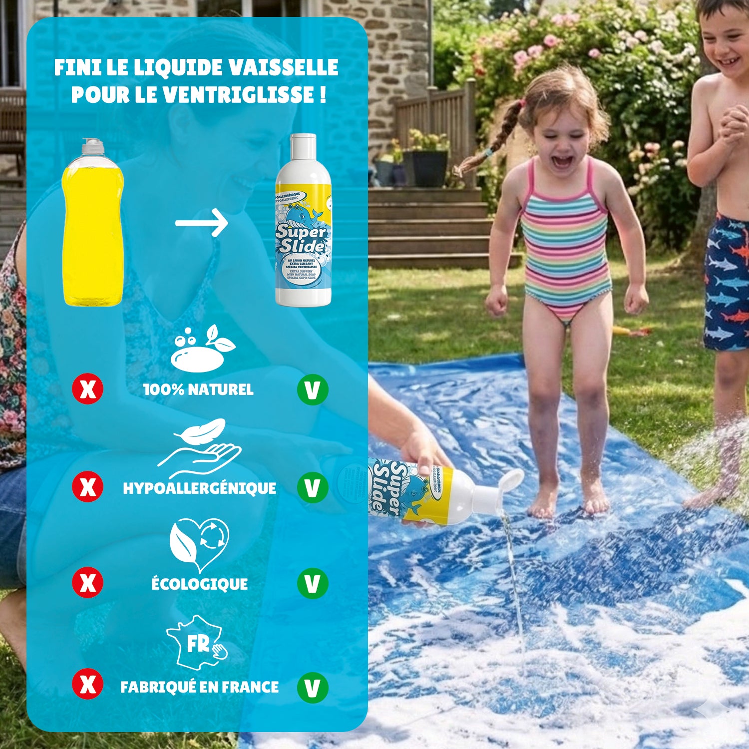 Ventriglisse 20 mètres + 2 Bodyboards + Savon Naturel 1 litre – Pack XXL