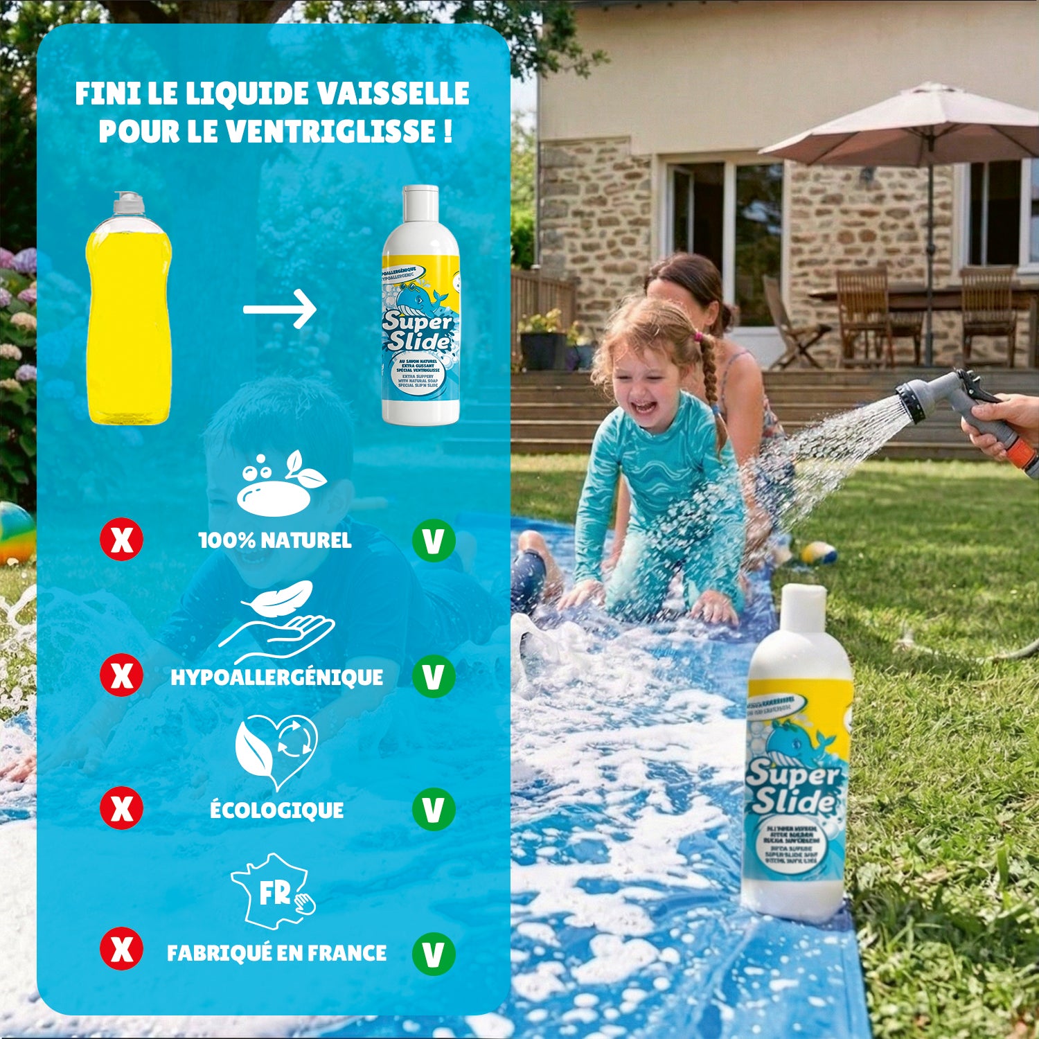 Ventriglisse 20 mètres + Savon Naturel 1 litre – Double Glisse