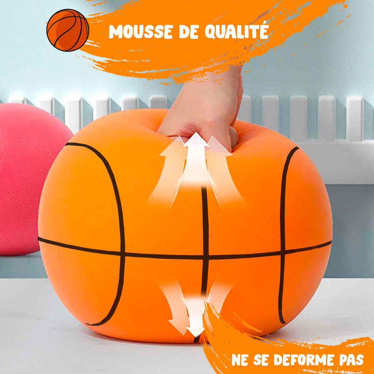 Ballon De Basket Silencieux Taille 5 - Intérieur Extérieur Mousse PU Enfant Adulte