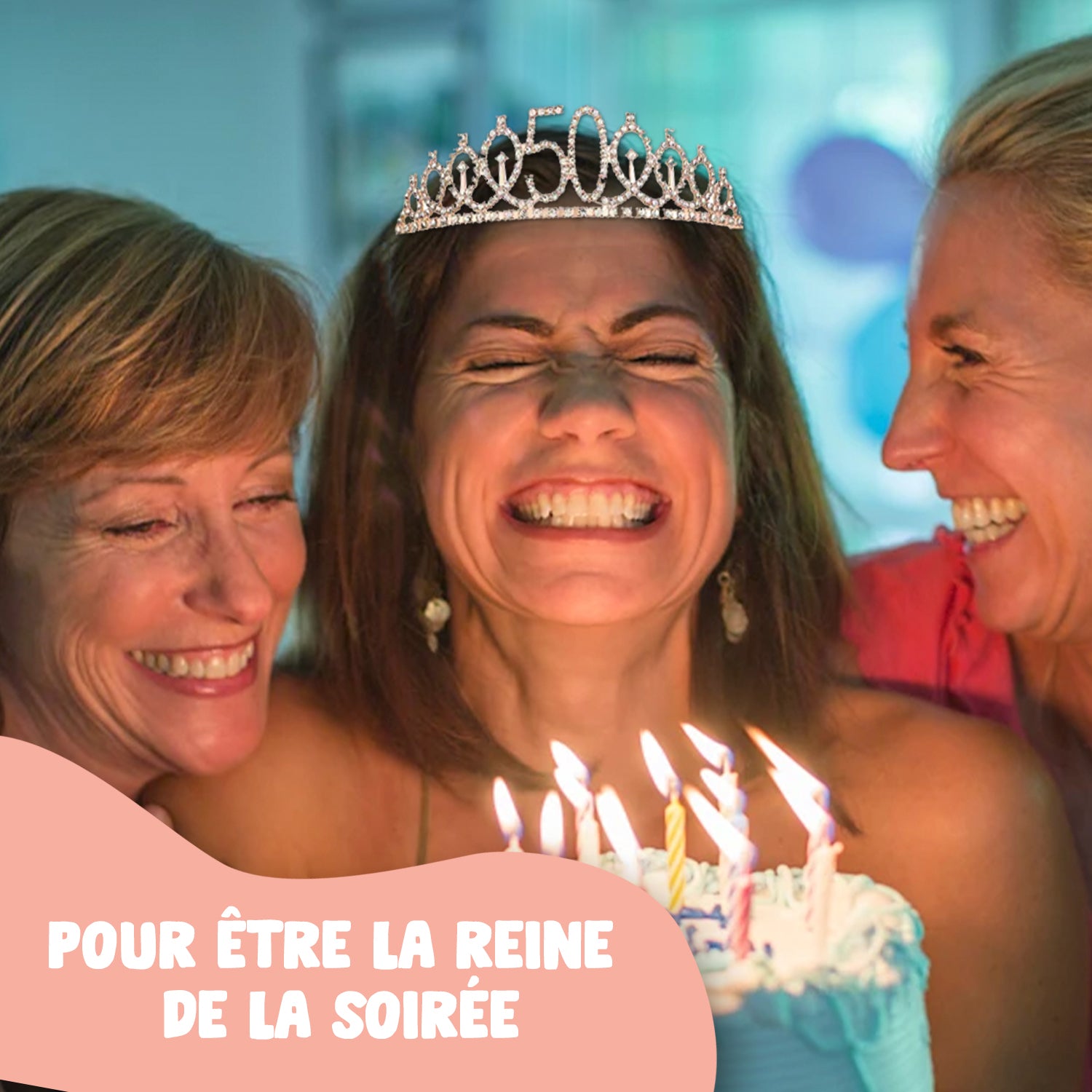 Kit Anniversaire 50 Ans – Écharpe, Diadème, Bougies & Topper