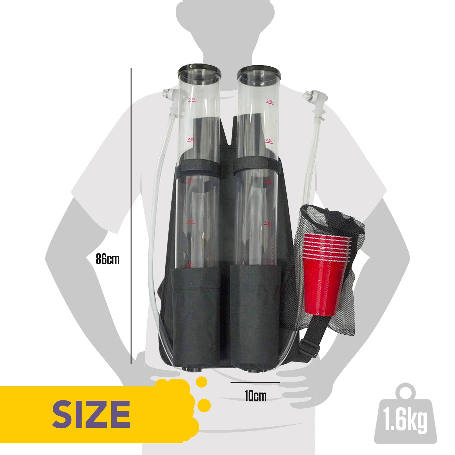 Girafes à Bière Jet Pack 2 x 3 litres + 20 Cups