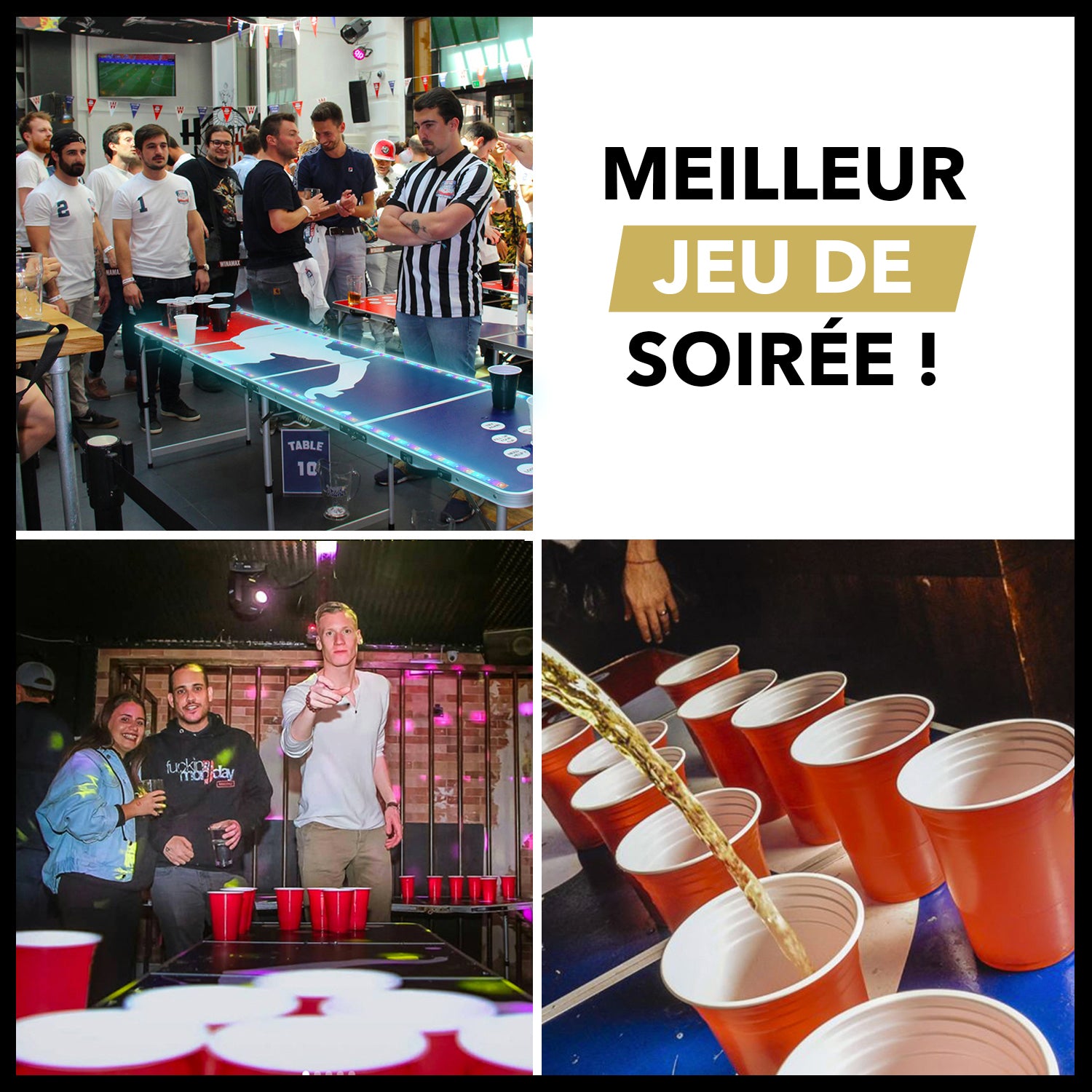 Table Beer Pong Lumineuse Flash – Pack Kit Complet