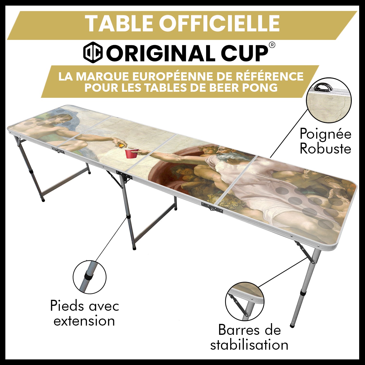 Table Beer Pong God Pong – Pack Cups & Balles
