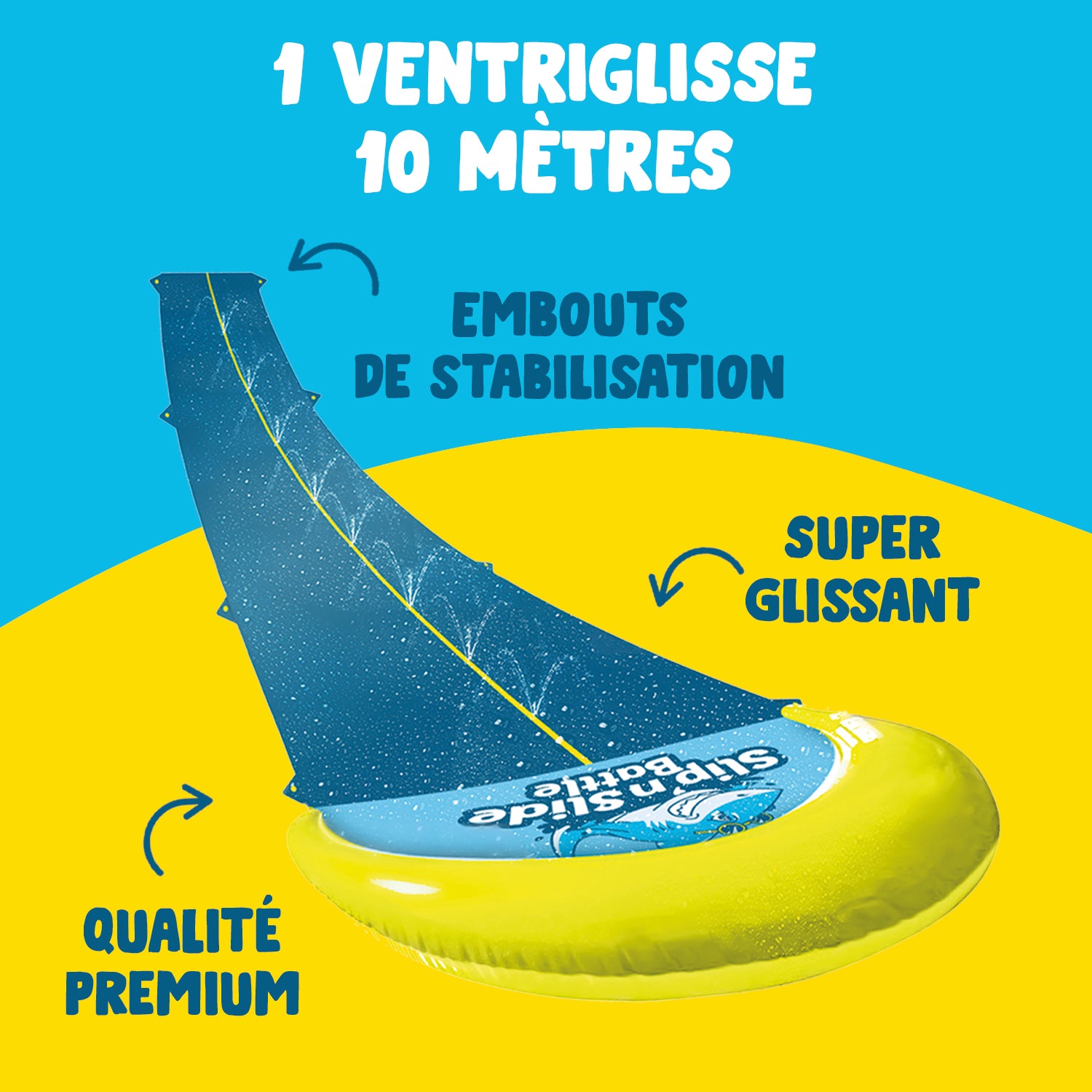 Tapis de Ventriglisse Double Piste de 10 mètres - Slip'n Slide Battle