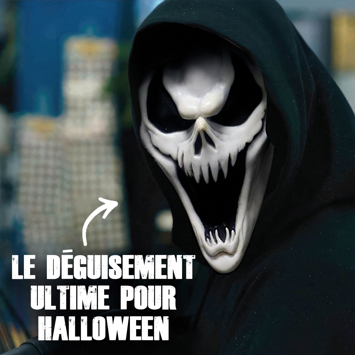 Déguisement Serial Killer Complet : Masque, Déguisement et Couteau