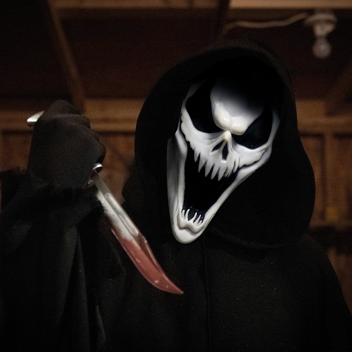 Déguisement Serial Killer Complet : Masque, Déguisement et Couteau