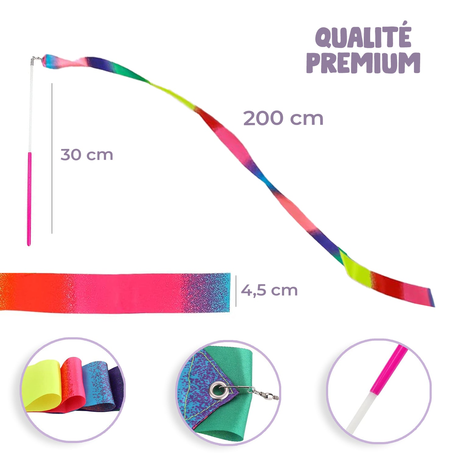 2 Rubans de Gymnastique & Danse – Multicolores