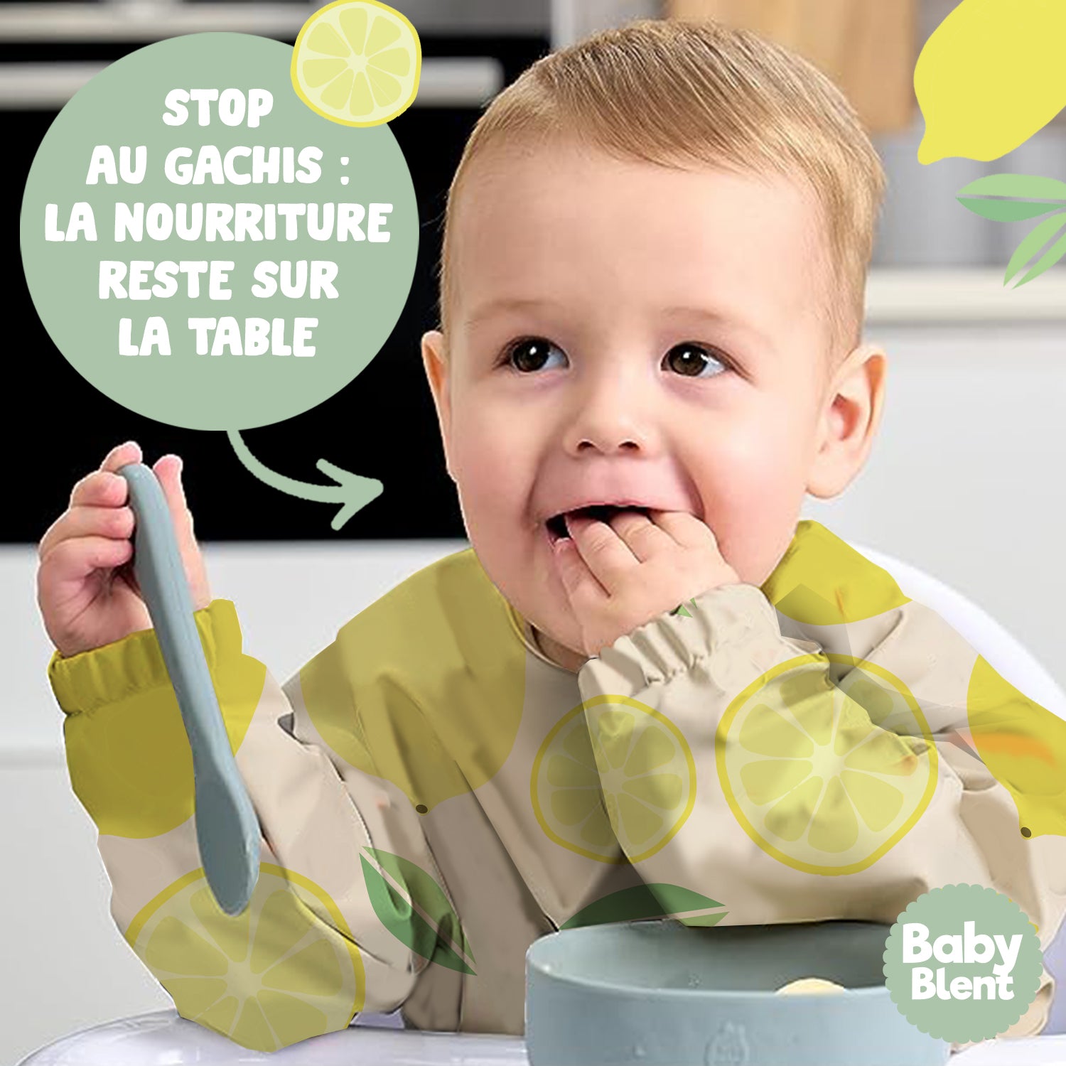 Kit Bavoir et Plateau Baby Blent