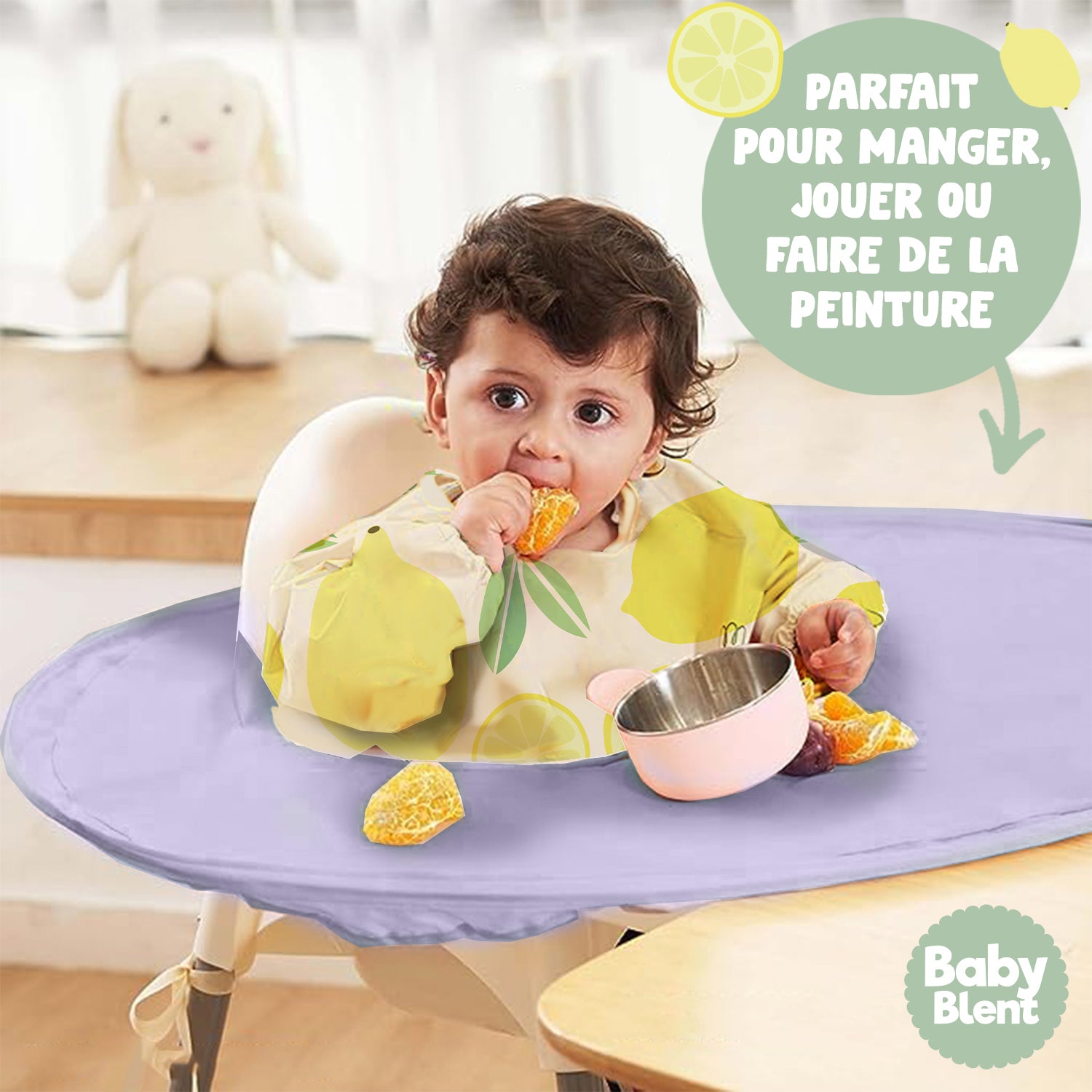 Kit Bavoir et Plateau Baby Blent
