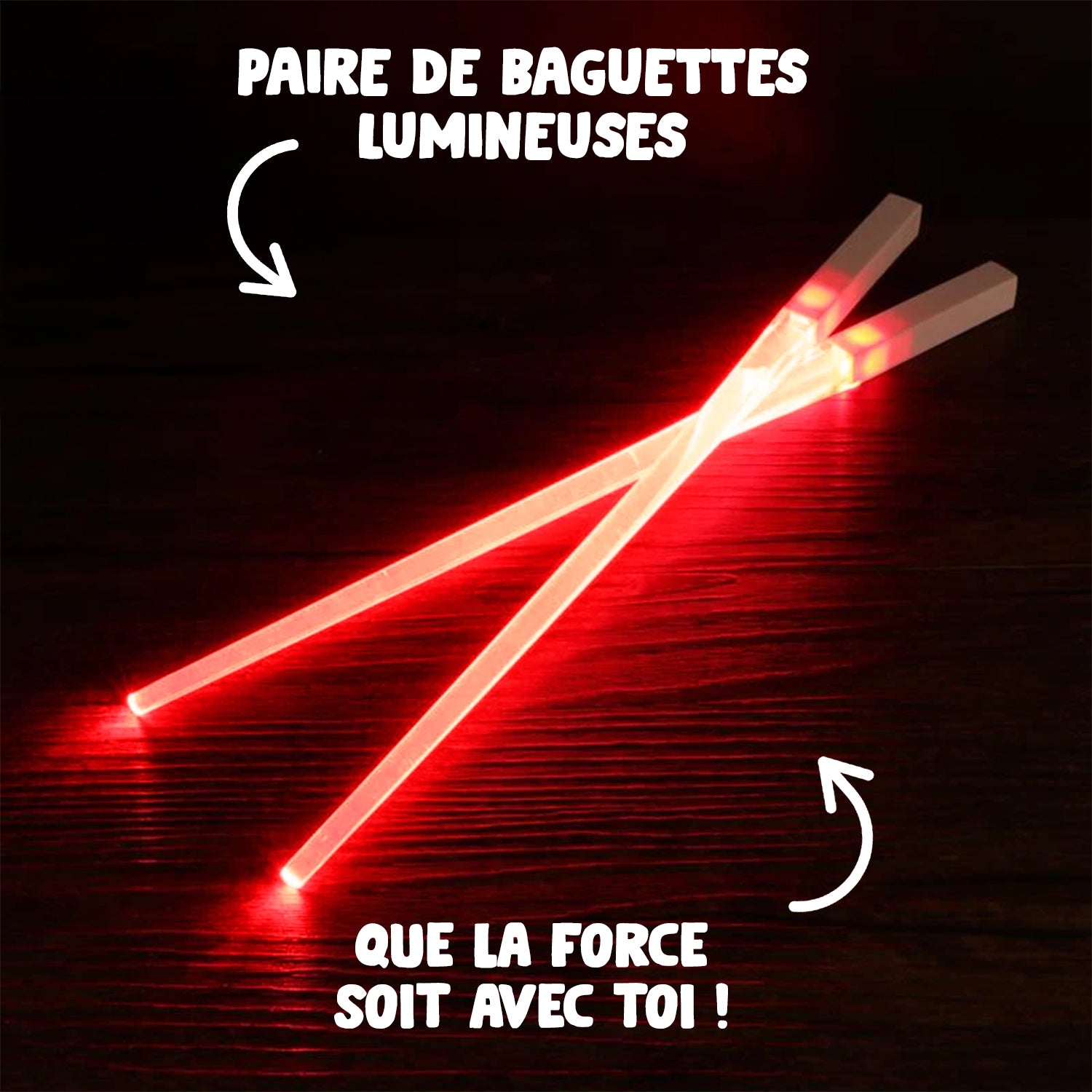 Paire de Baguettes Lumineuses Rouges