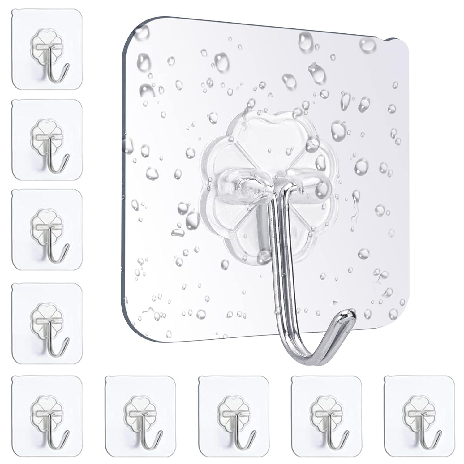 10 Crochets Adhésifs Muraux