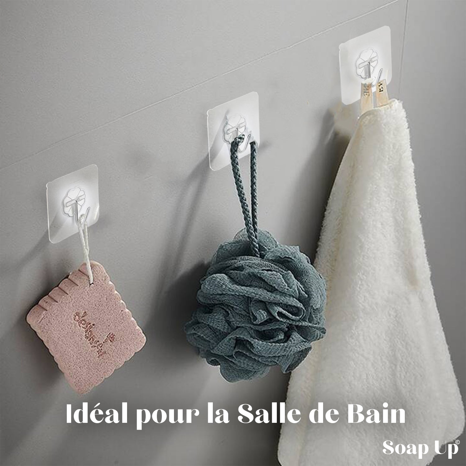 10 Crochets Adhésifs Muraux