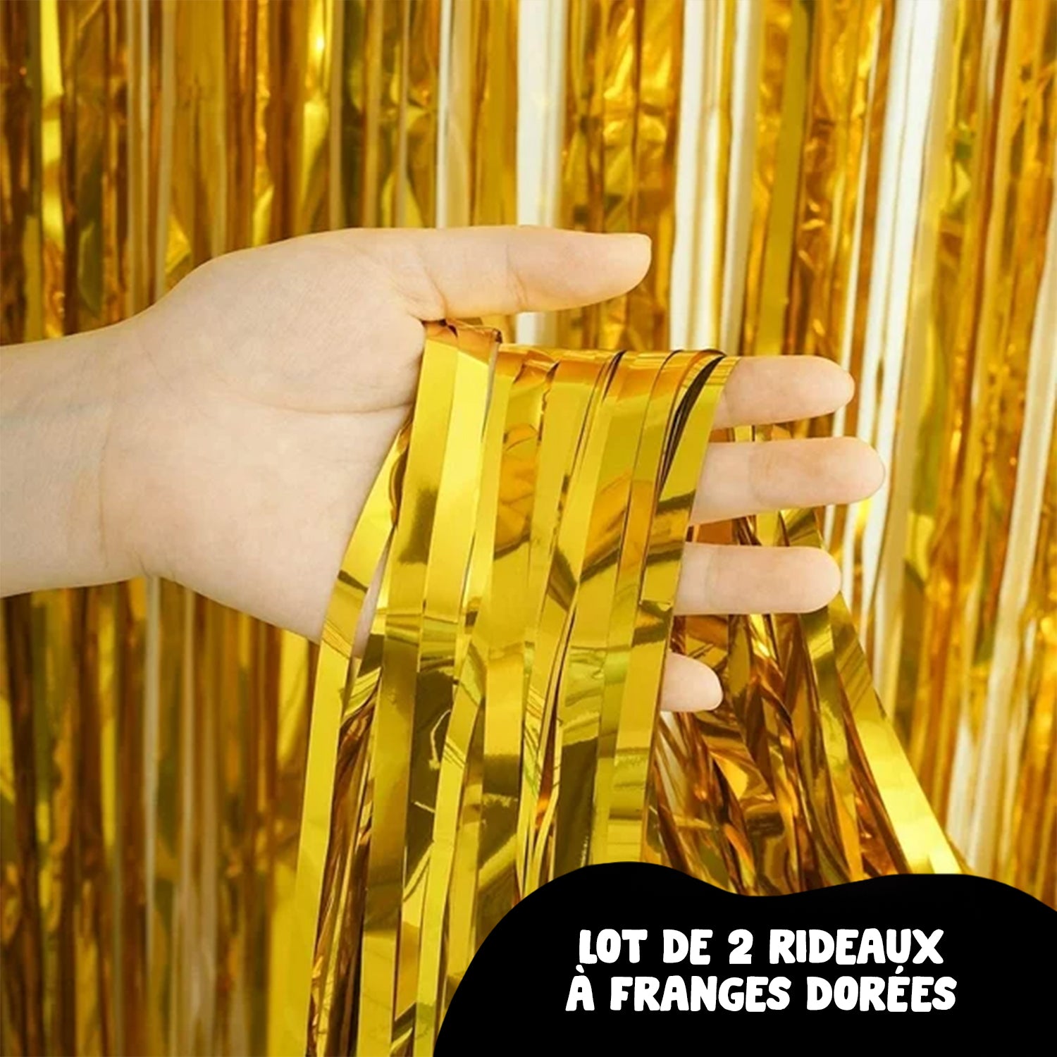 2 Rideaux à Franges Dorés