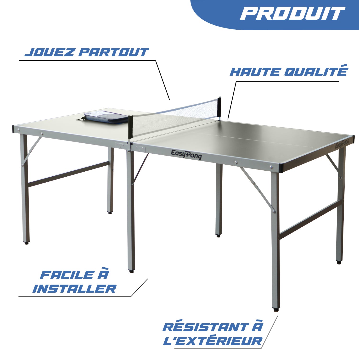 Table de Ping Pong EasyPong® – Gris