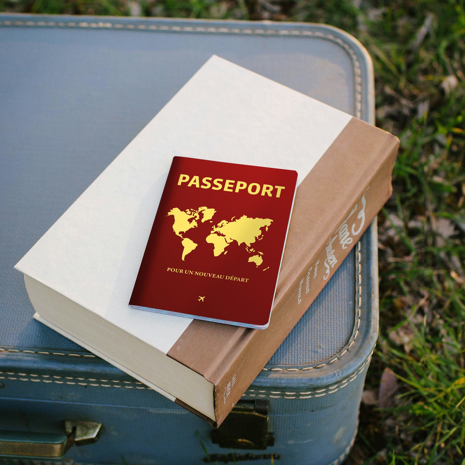 New Life® – Livre d'Or Passeport avec Citations de Voyage