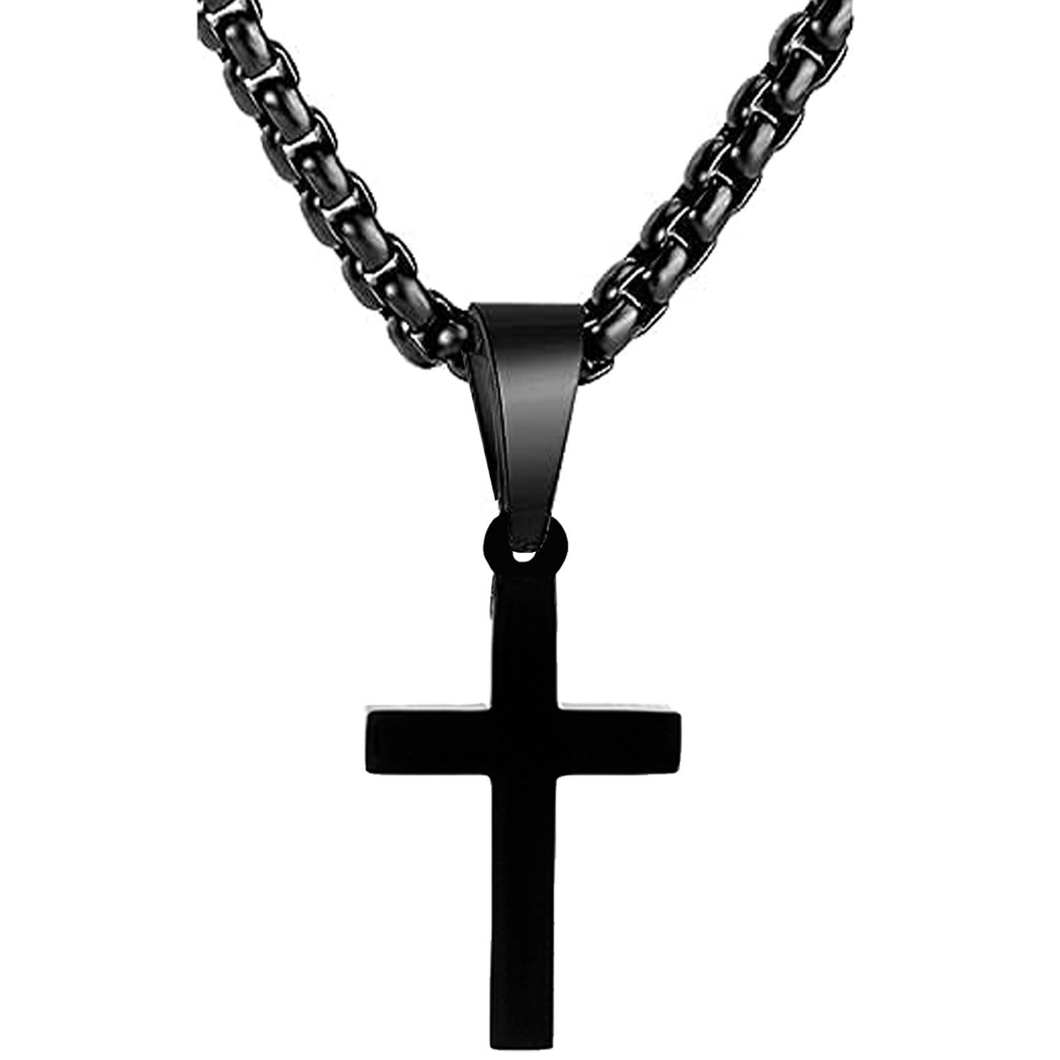 Collier Noir avec Croix