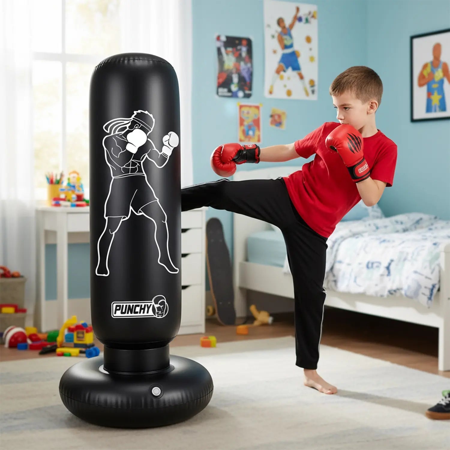 Punching Ball Gonflable Enfant 160x55 cm