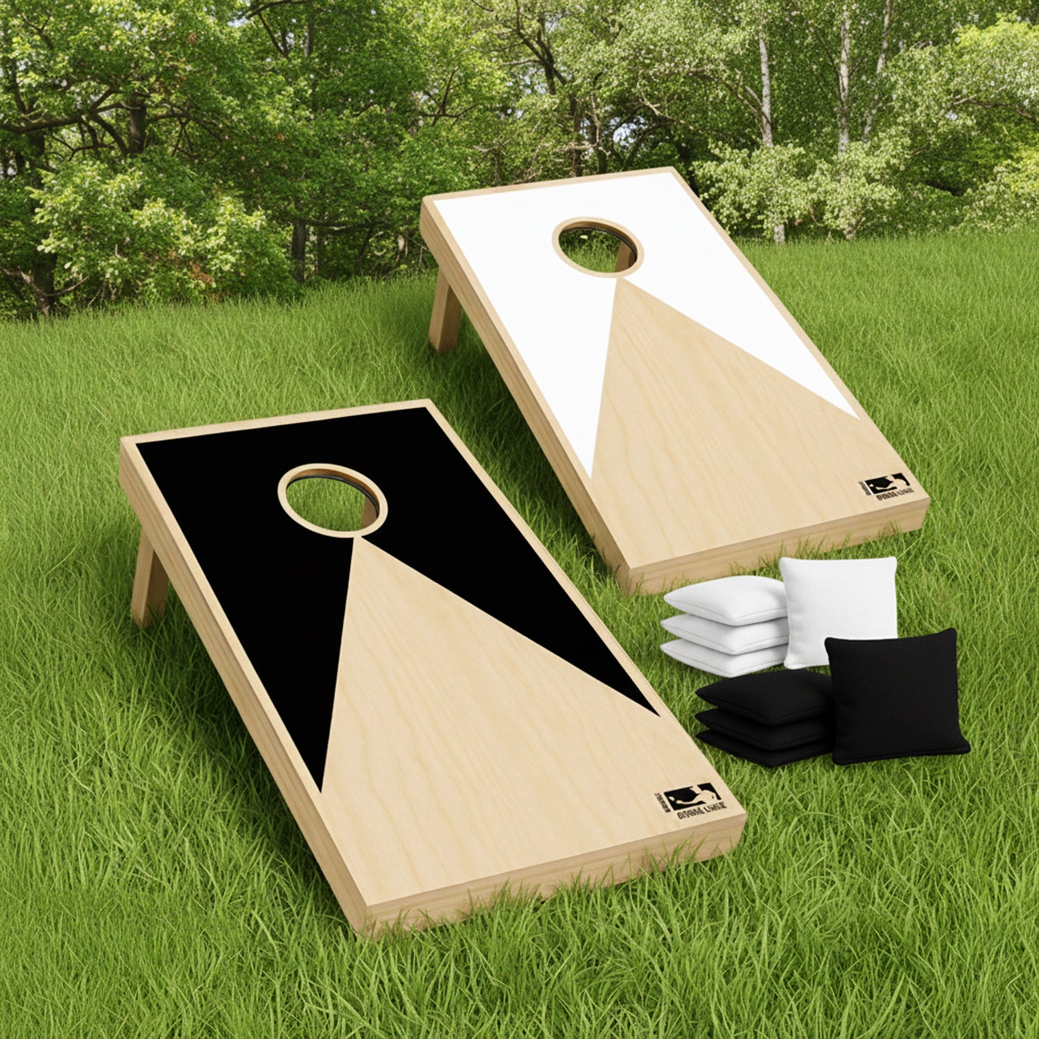Cornhole en Bois – Noir & Blanc
