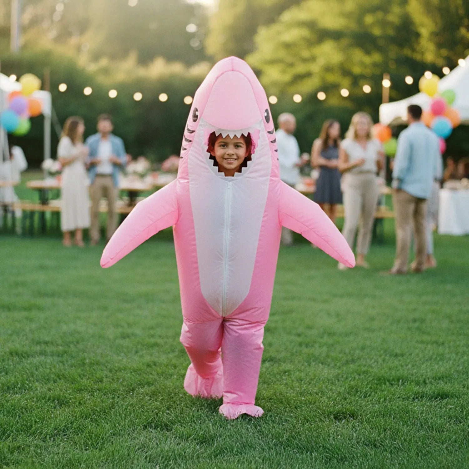 Costume gonflable Requin Rose pour Enfants