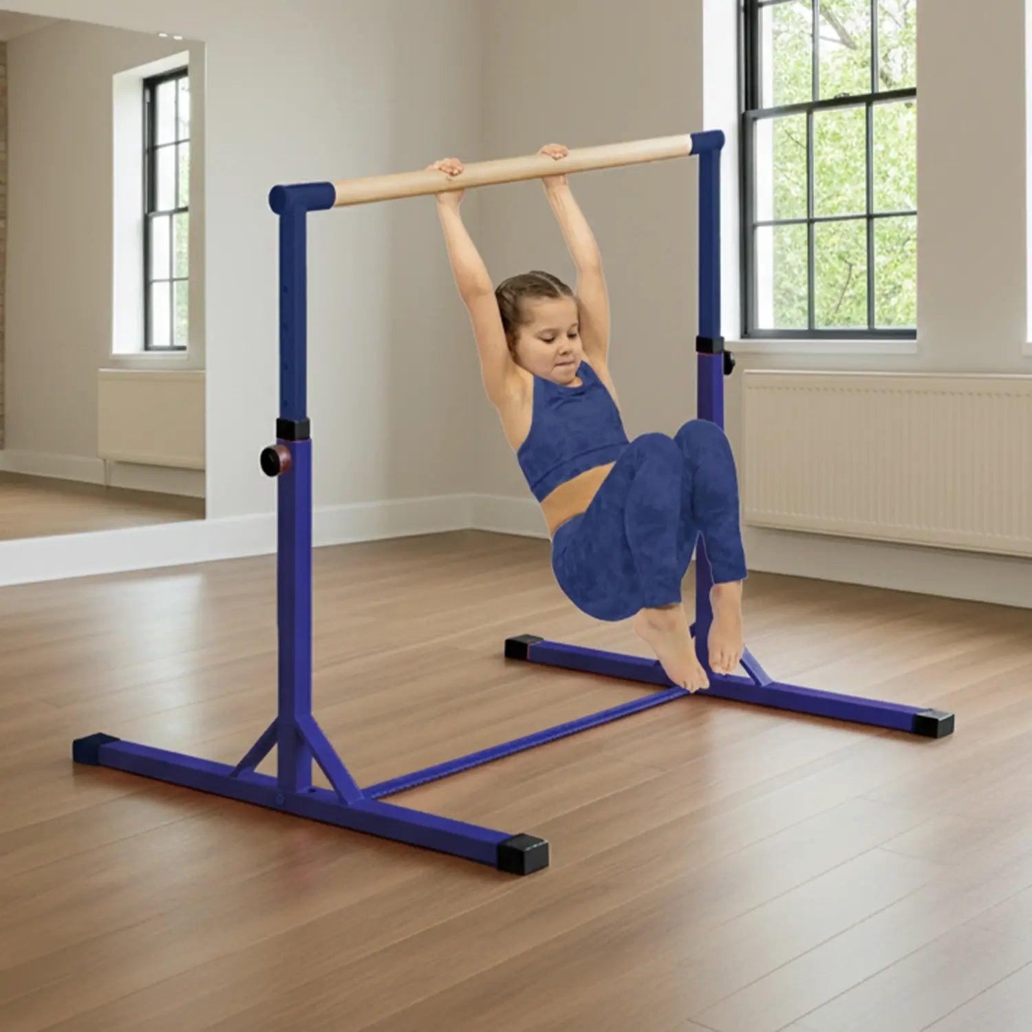 Barre Fixe de Gymnastique pour Enfant Bleue