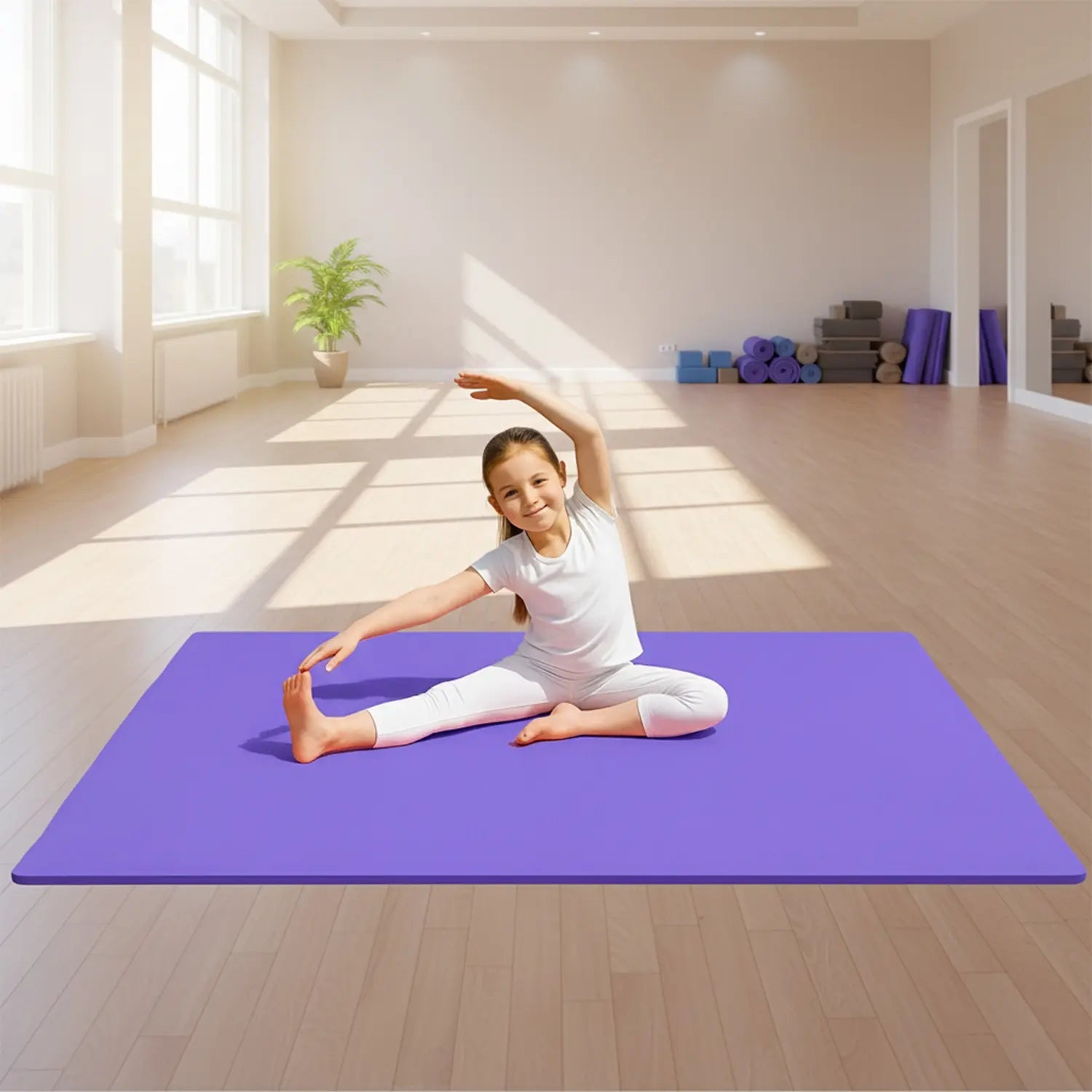 Grand Tapis de Gymnastique Violet 200x140x1 cm
