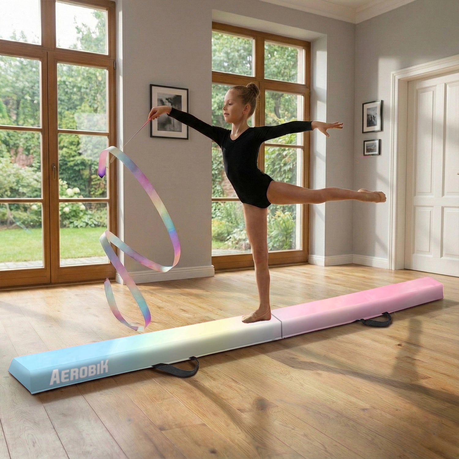 Poutre de Gymnastique Pliable pour Enfants Aerobik® – Rainbow pastel