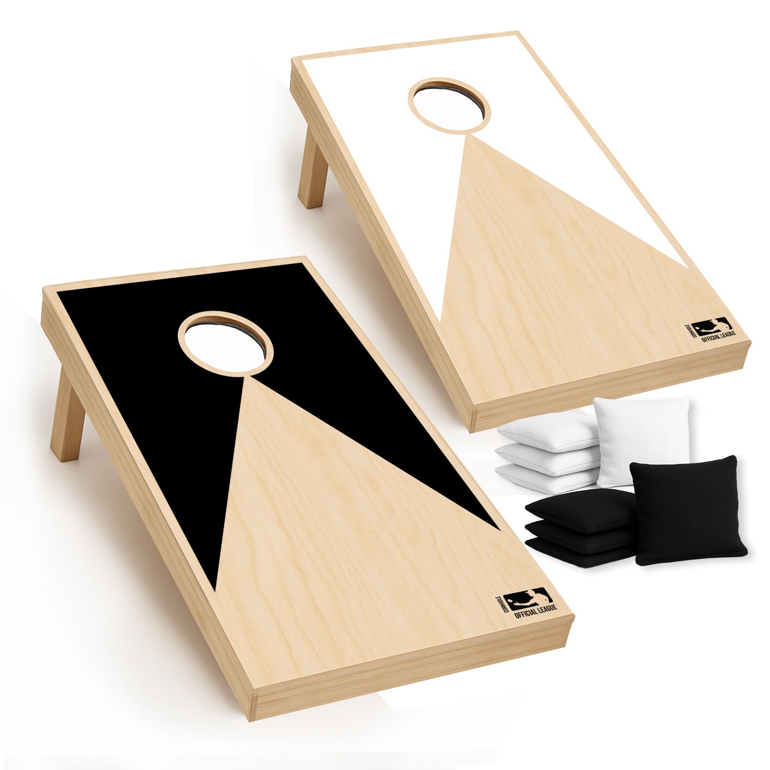 Cornhole en Bois – Noir & Blanc