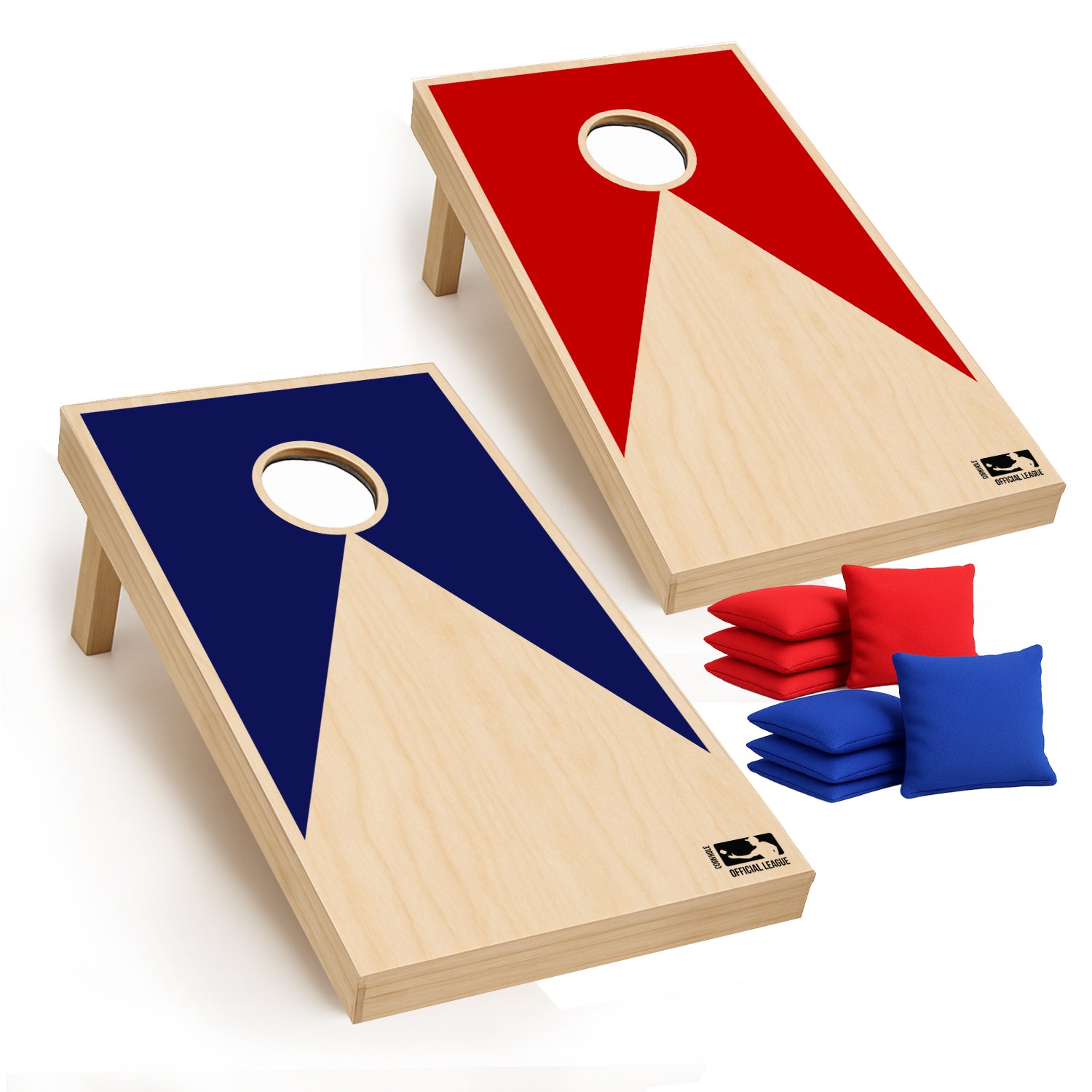 Cornhole en Bois – Rouge & Bleu