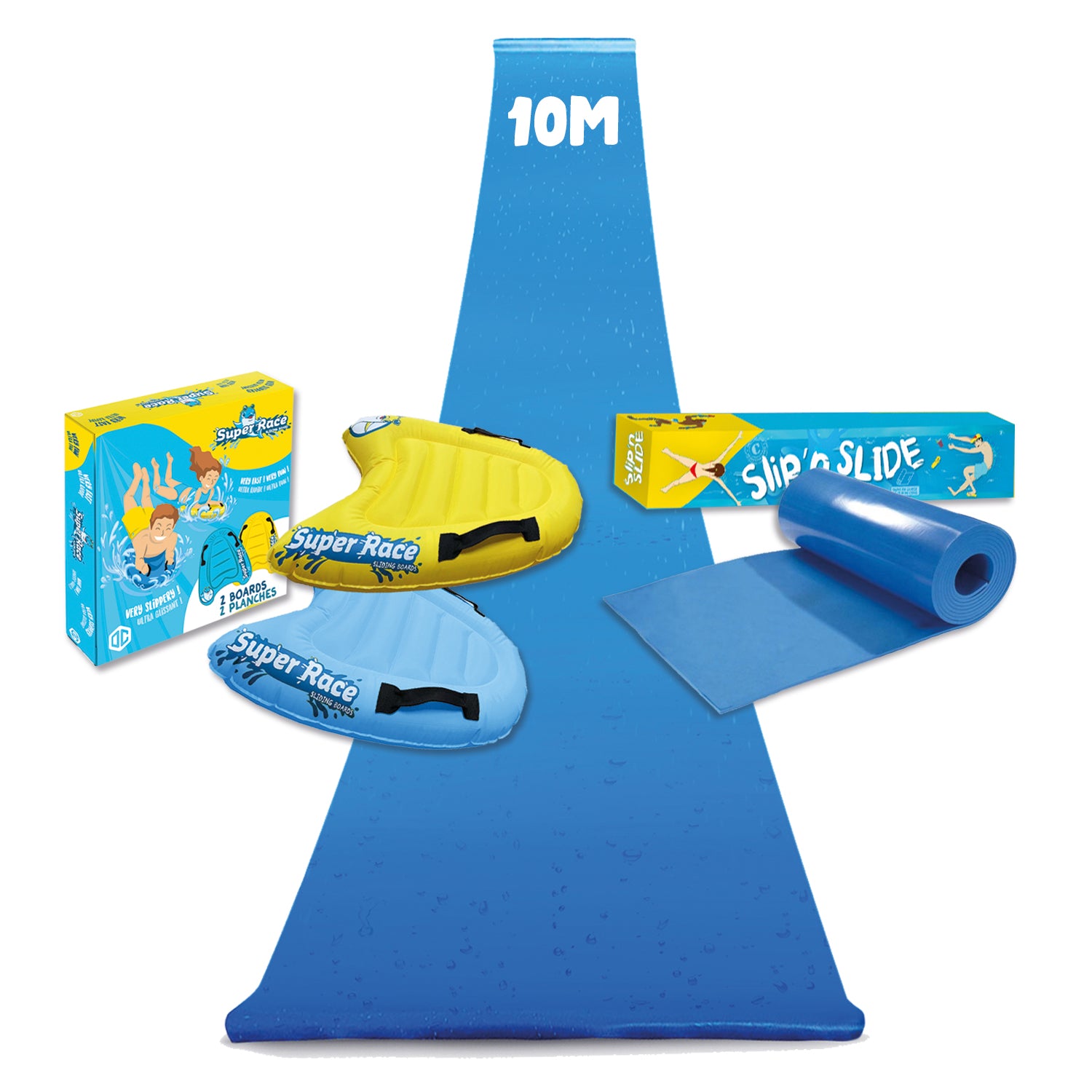 Pack Ventriglisse - 1 Tapis de Glisse 10 Mètres + 2 Bodyboards pour mieux Glisser