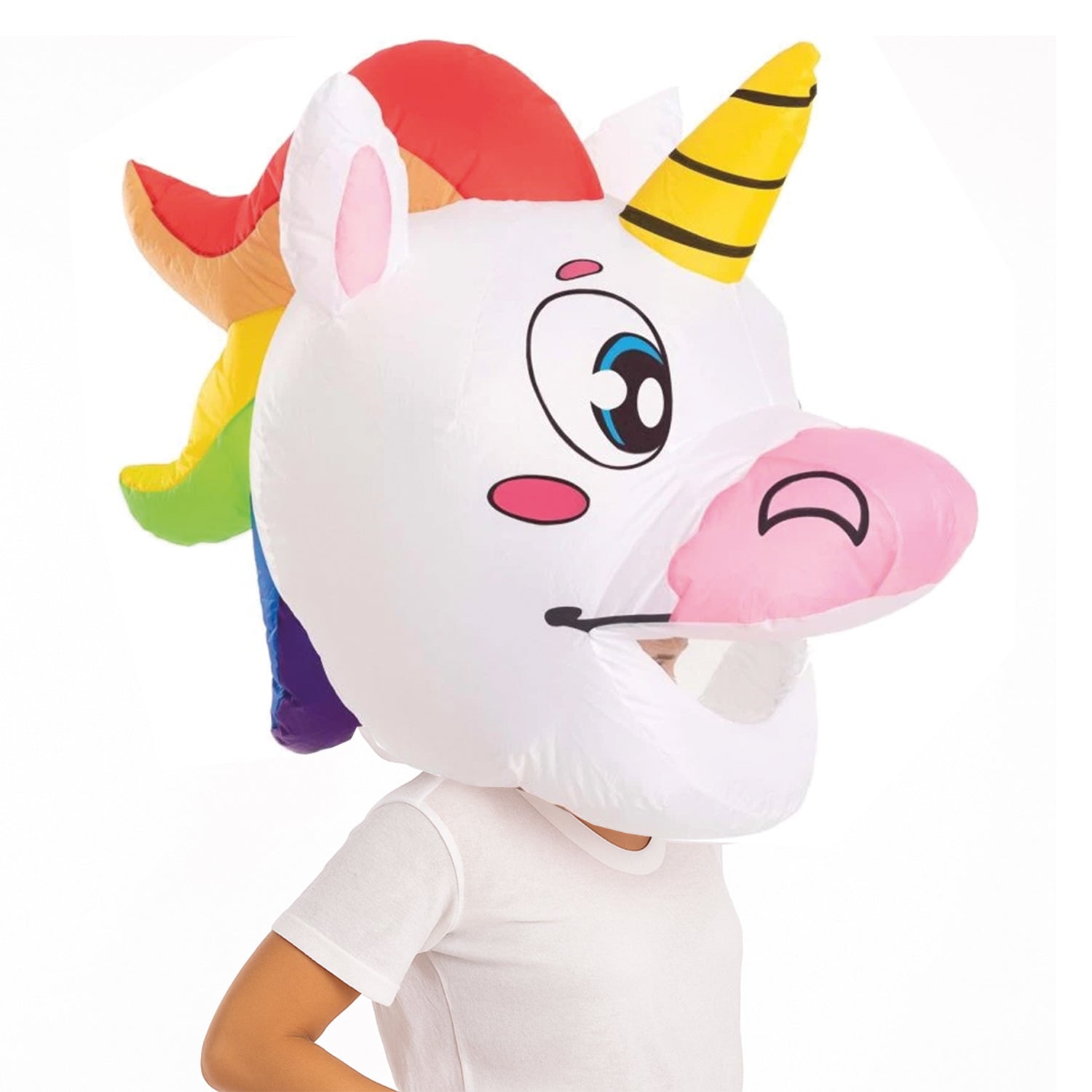 Tête Géante Gonflable de Licorne pour Adultes