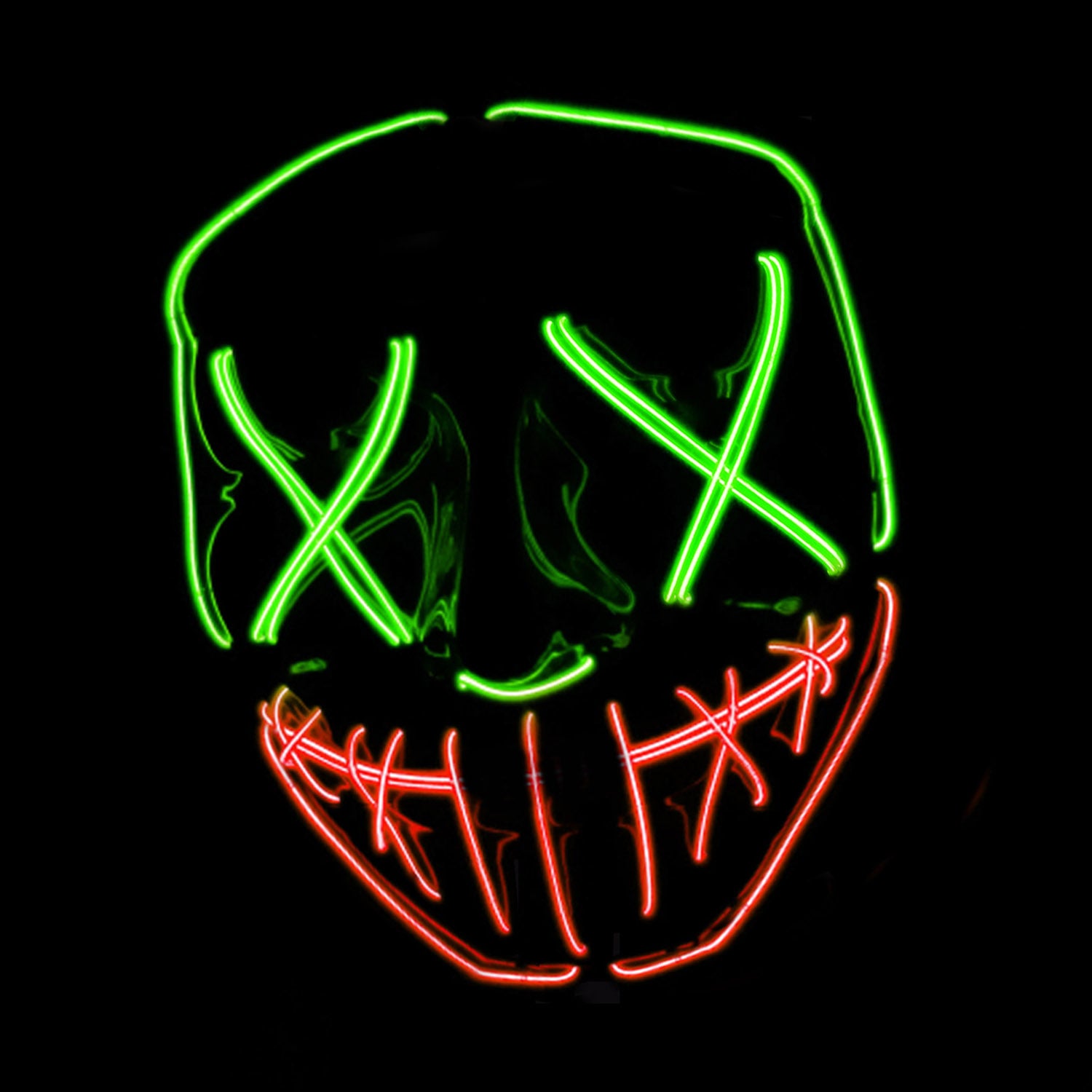 Led Mask Nightmare Green Red Mouth