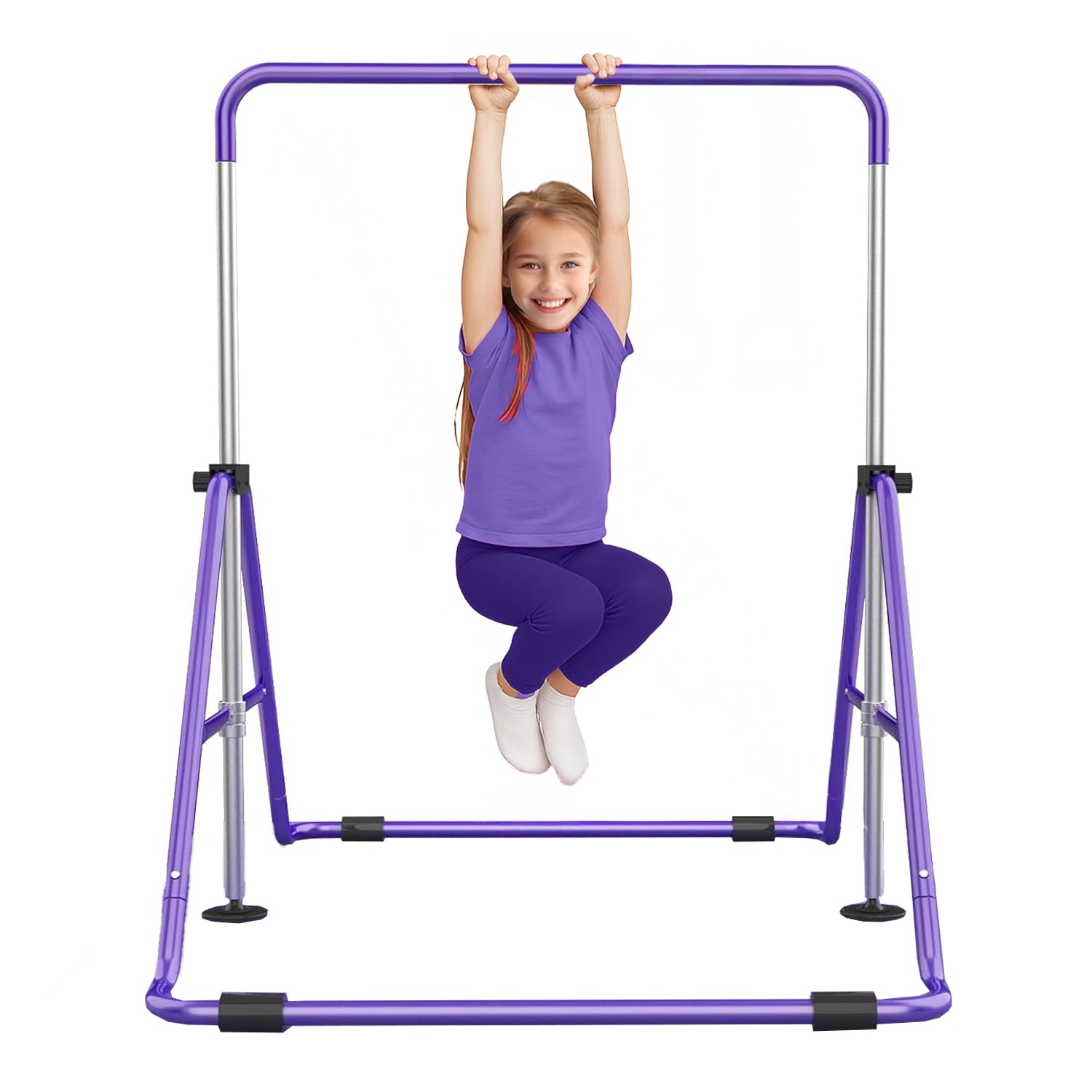 Barre Fixe de Gymnastique Pliable pour Enfant Violette