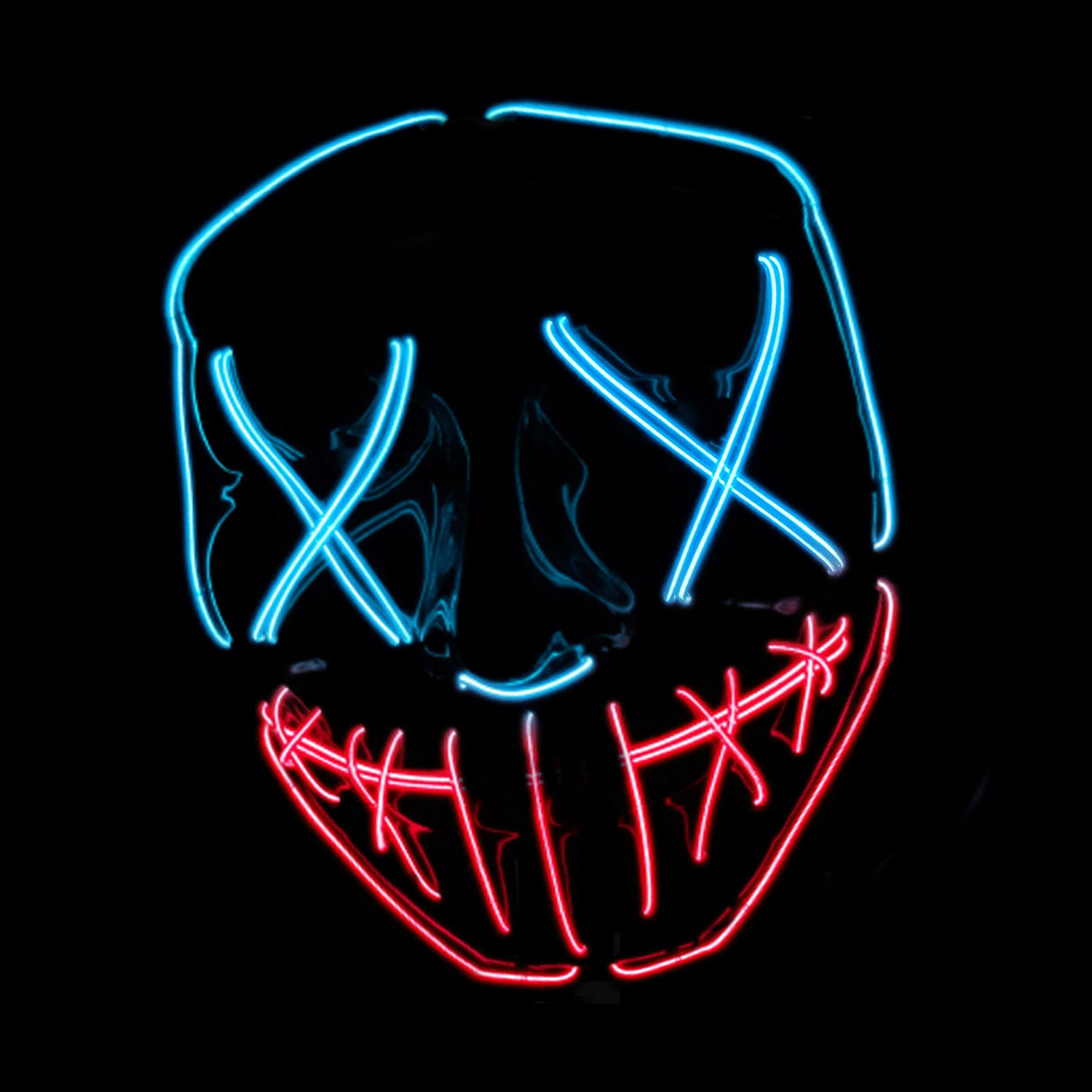Led Mask Nightmare Blue Red Mouth
