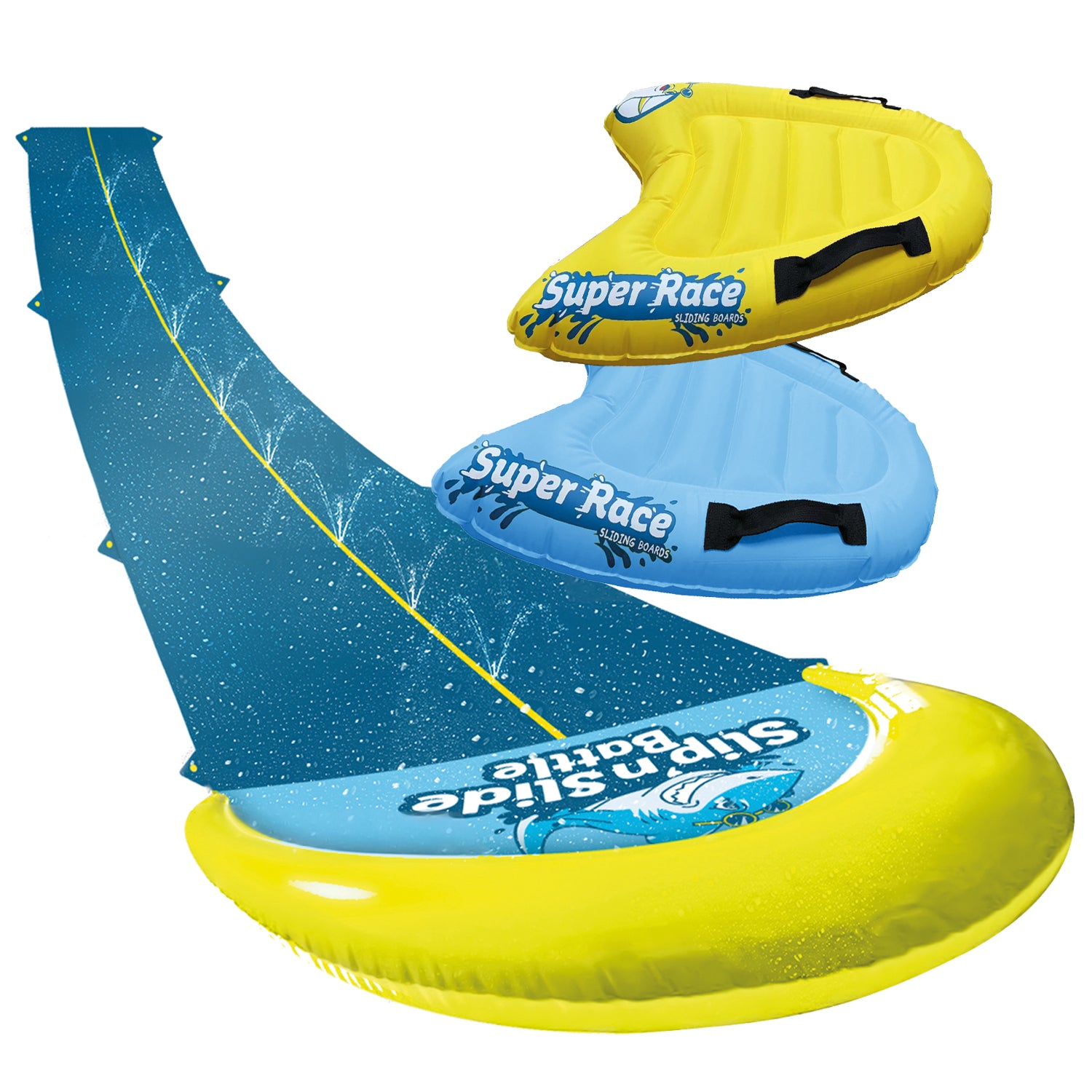 Pack Ventriglisse -  1 Tapis de Glisse Double Piste 10 Mètres + 2 Bodyboards pour mieux Glisser
