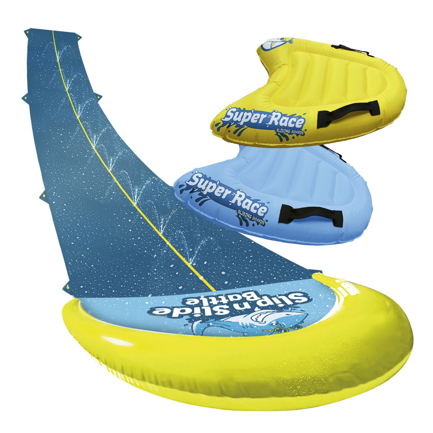 Pack Ventriglisse -  1 Tapis de Glisse Double Piste 10 Mètres + 2 Bodyboards pour mieux Glisser