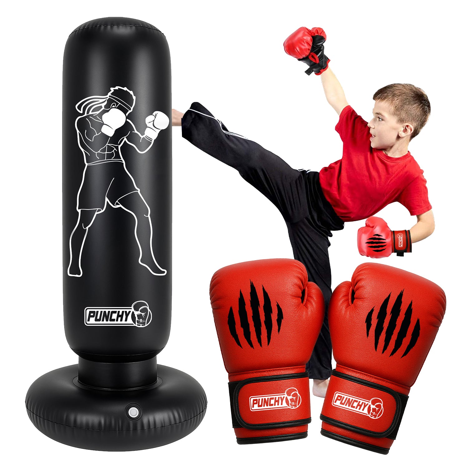 Punching Ball Gonflable Enfant 160x55 cm