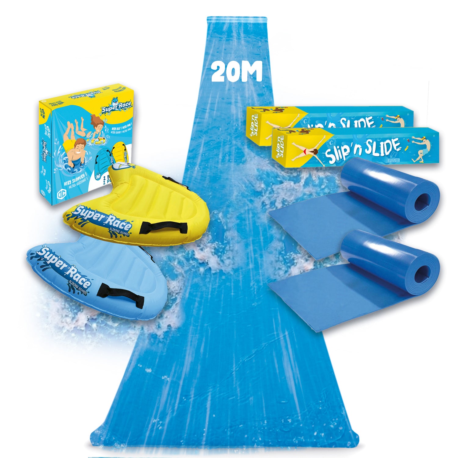 Ventriglisse 20 mètres + 2 Bodyboards – Fun & Vitesse