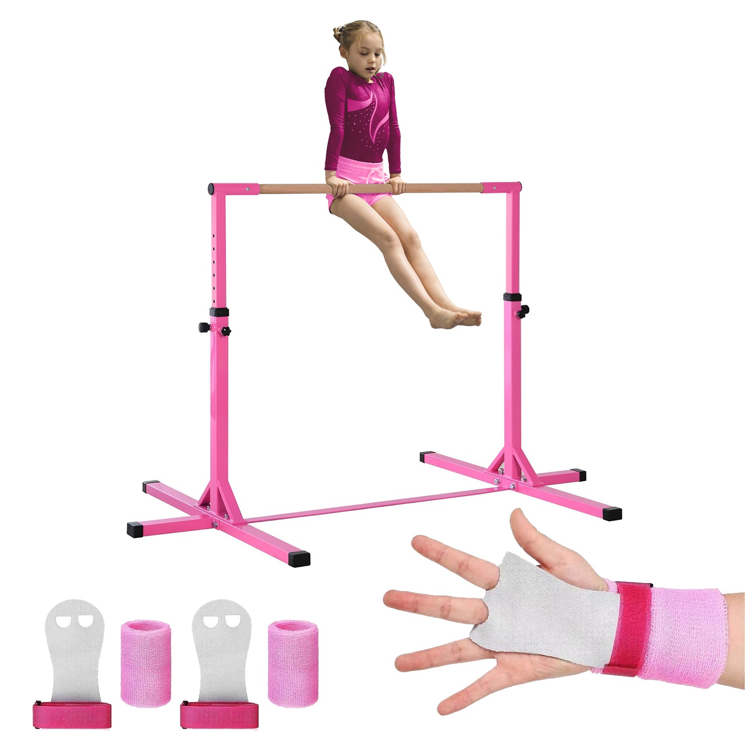 Barre Fixe de Gymnastique pour Enfant Rose