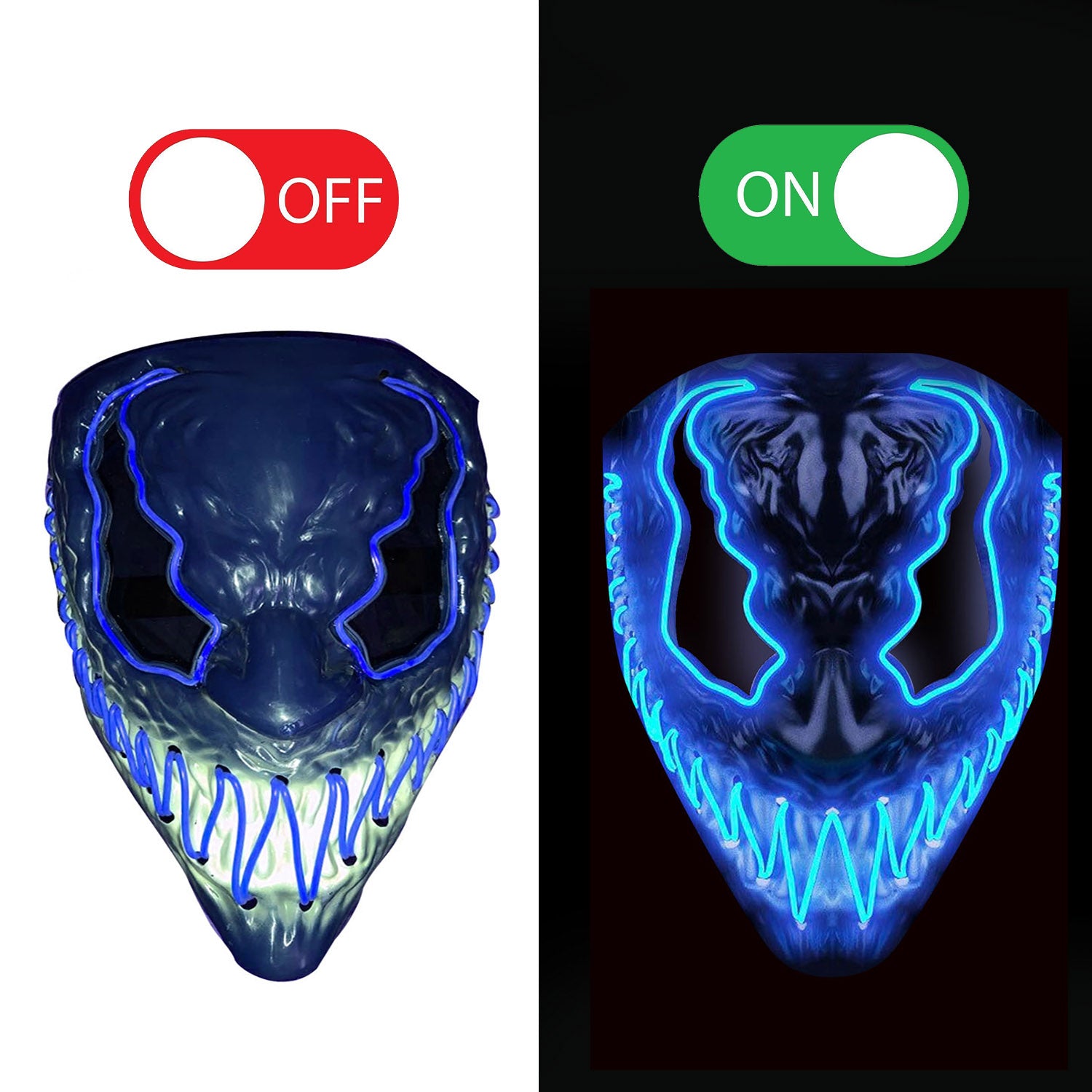 Led Mask Demon Blue