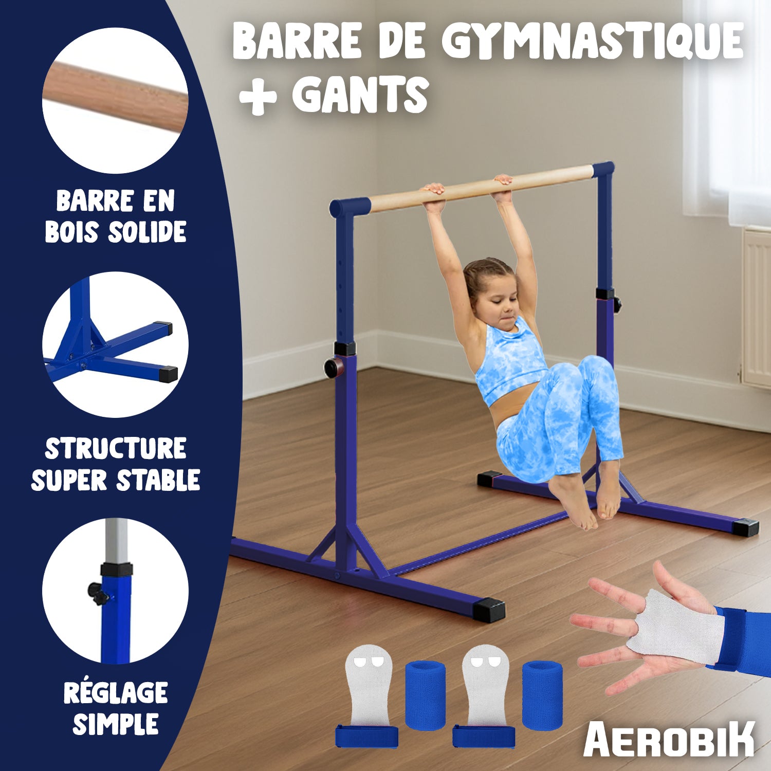 Barre Fixe de Gymnastique pour Enfant – Bleu